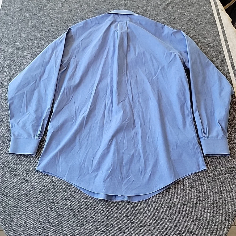 Brooks Brothers Dress Shirt Men's 16.5 35 Slim Fit Blue‎ Button Up Non Iron